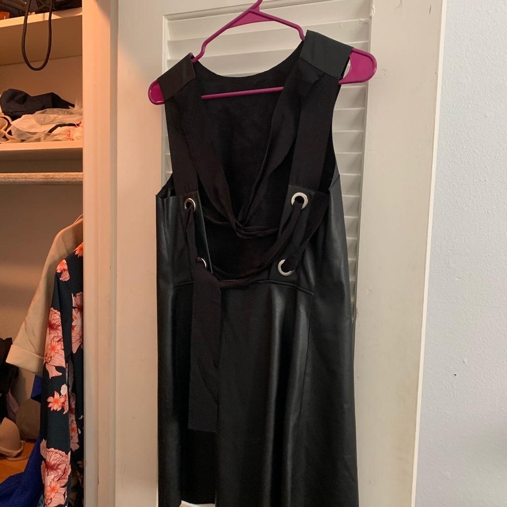 Black zara faux leather dress size S